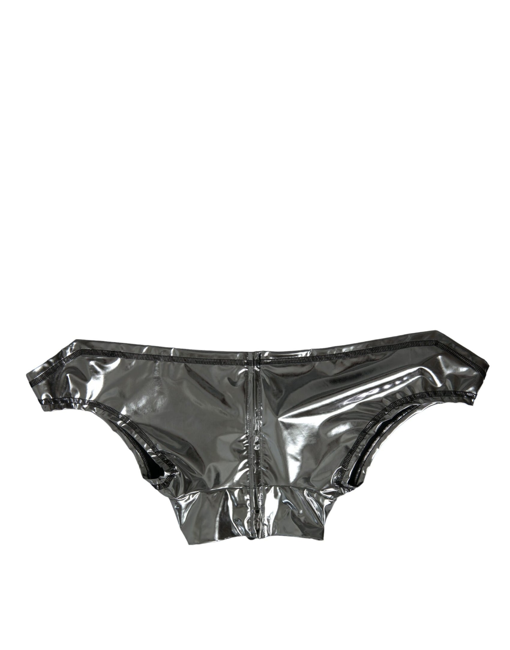 Silbernes Elegance-Top mit Reißverschluss