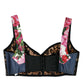 Top corto bustier patchwork floreale