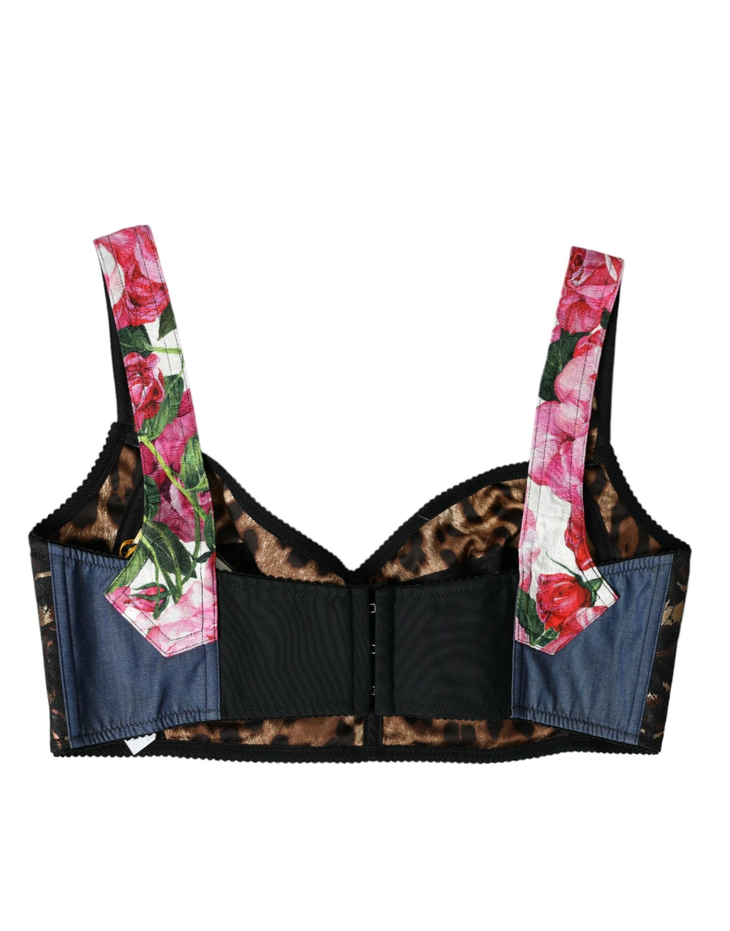Top corto bustier patchwork floreale