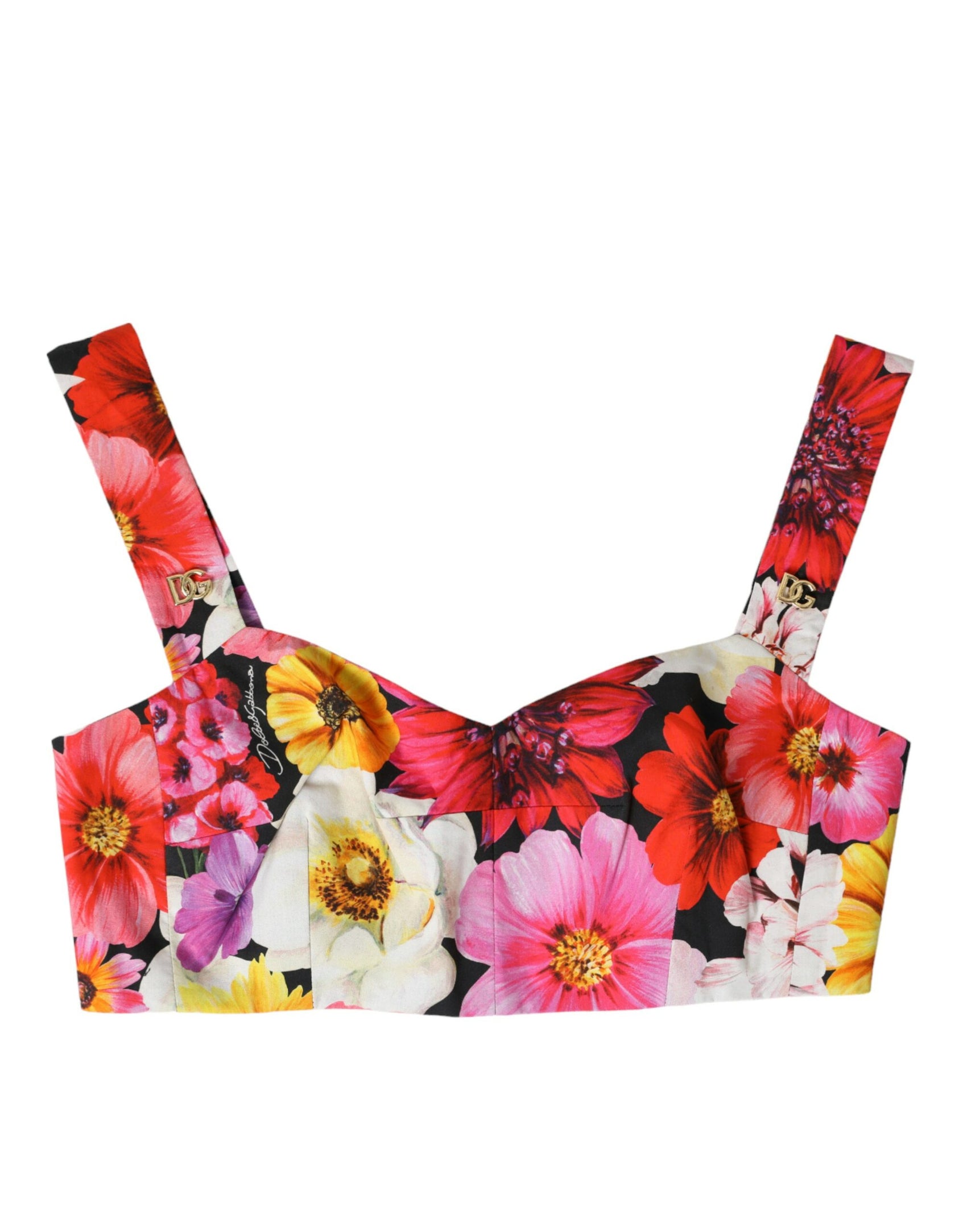 Top corto bustier floreale squisito