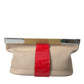 Zweifarbige Clutch aus exotischem Leder