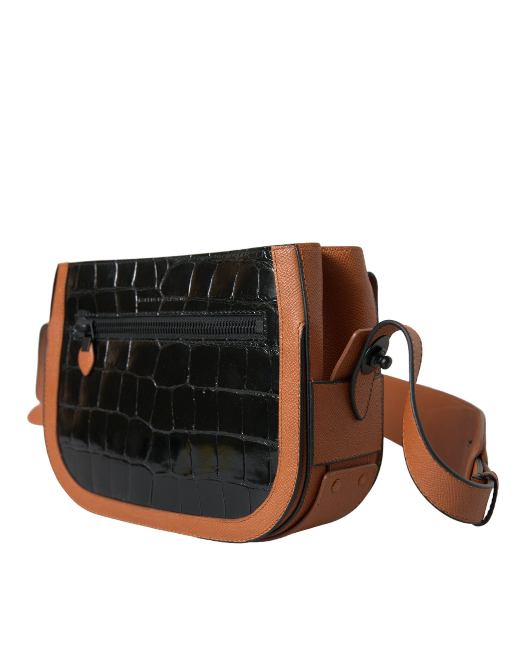 Elegante borsa per macchina fotografica in pelle di coccodrillo