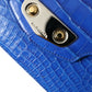 Alligator Skin Mini Shoulder Bag - Elegant Blue