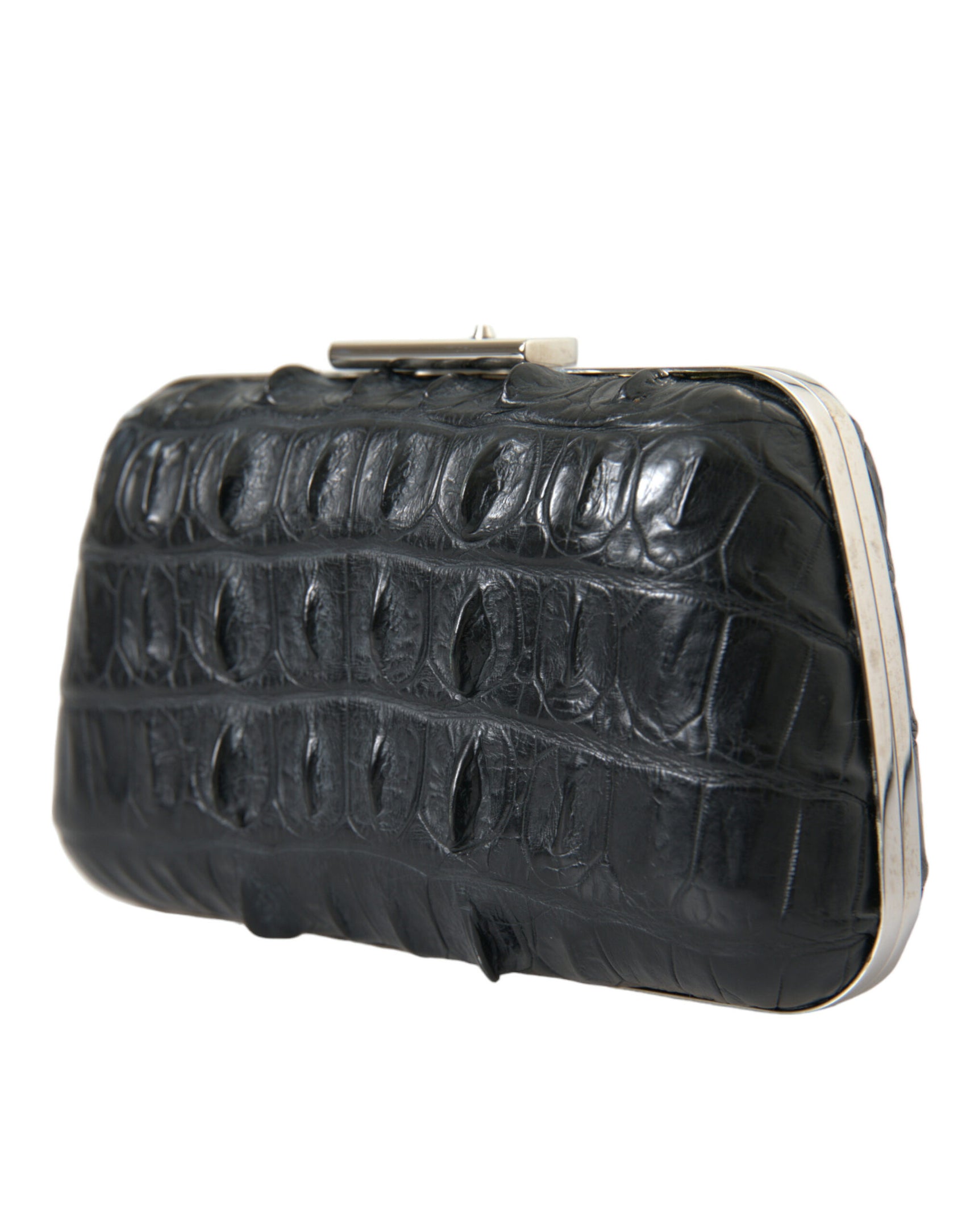 Elegante pochette da sera in pelle di coccodrillo