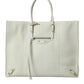 Chic Python Leather Tote in White & Yellow