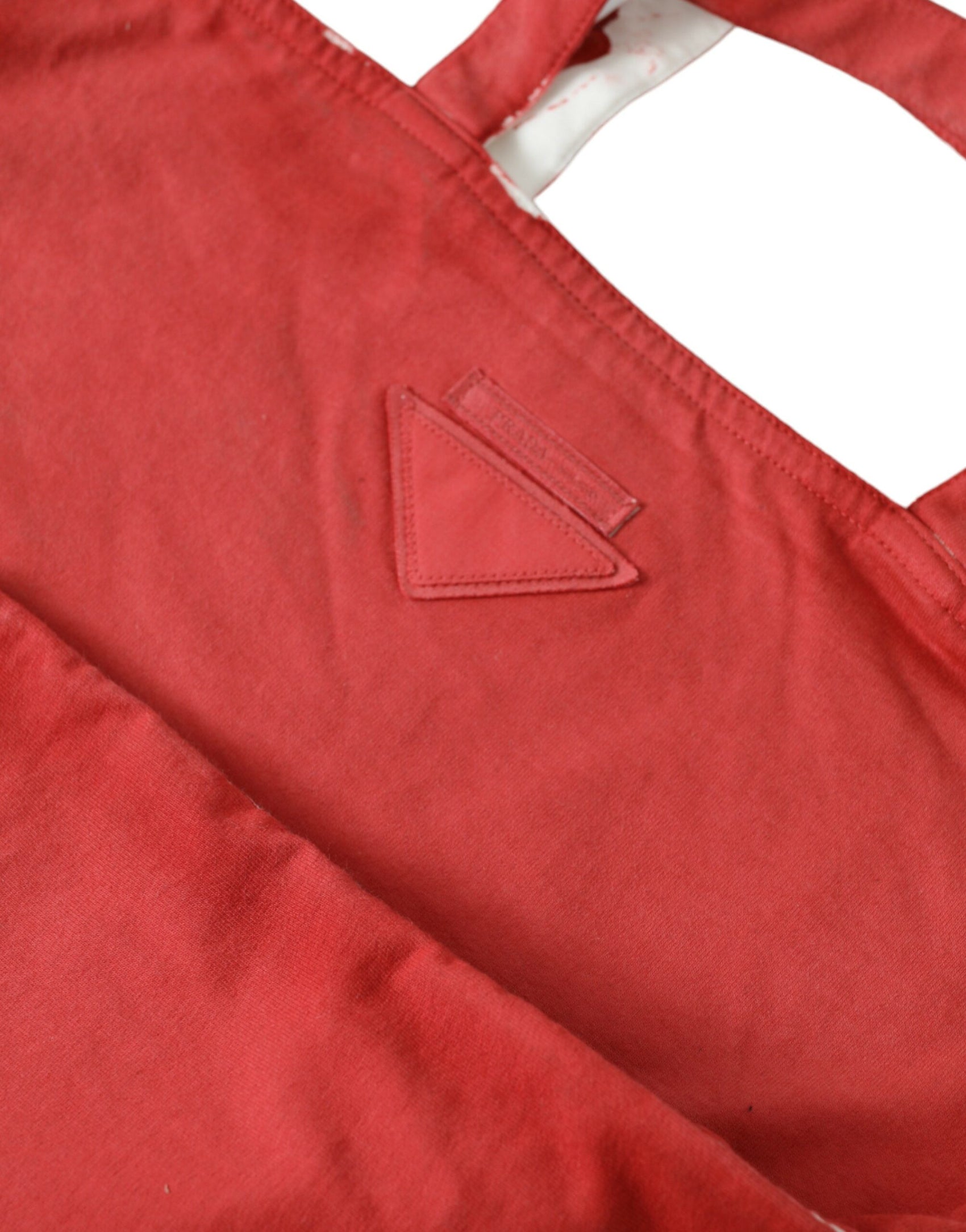 Borsa tote in tessuto rosso e bianco chic