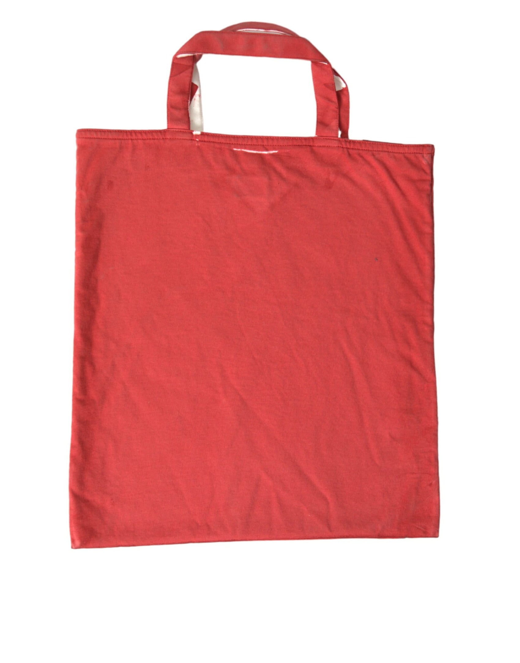Borsa tote in tessuto rosso e bianco chic