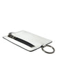 White Calf Leather Lanyard Logo Card Holder Wallet