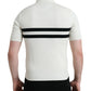 Weißes Henley-T-Shirt mit Kragen und DG-Logo
