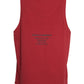 T-shirt senza maniche con stampa leopardata rossa