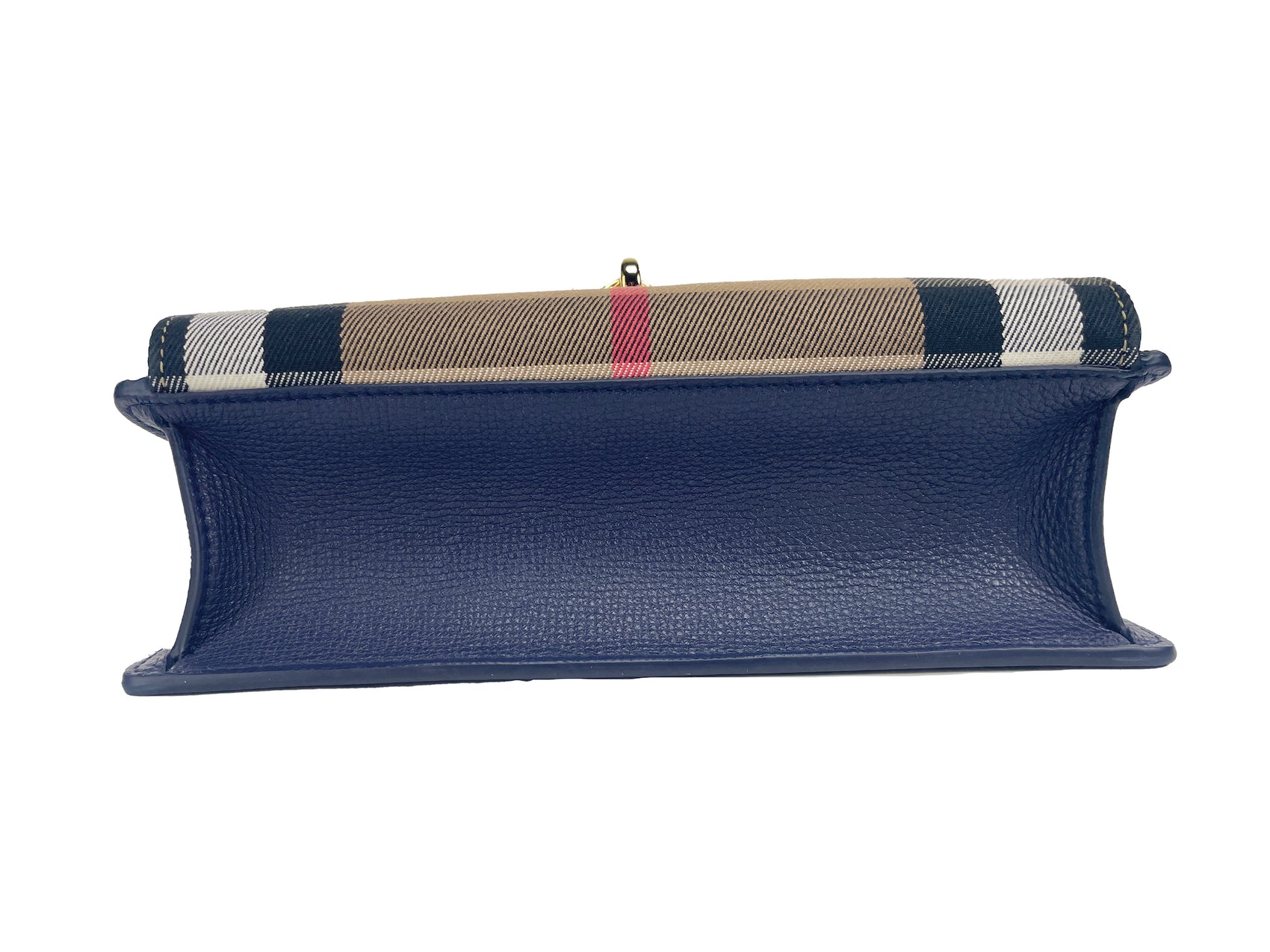 Borsa a tracolla piccola in pelle a quadri blu Regency Macken