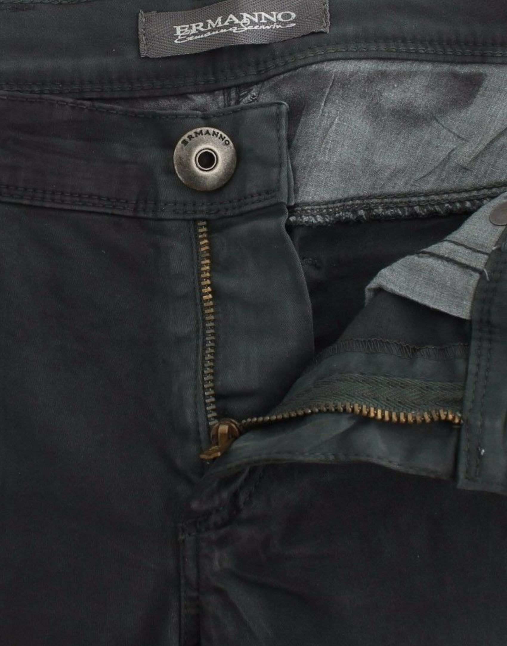 Elegante dunkelgrüne Slim Fit Jeans