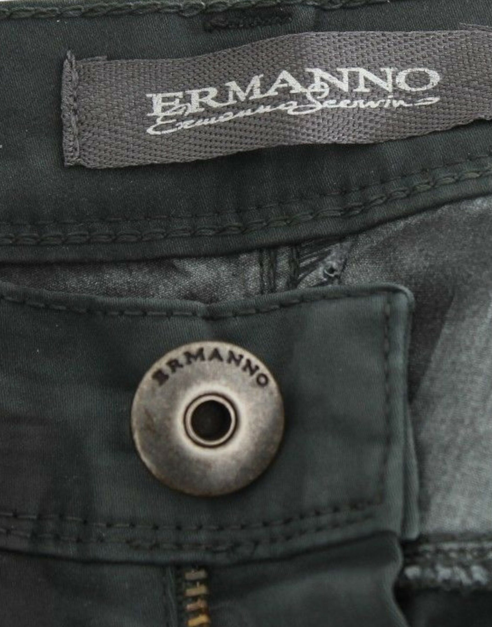 Elegante dunkelgrüne Slim Fit Jeans