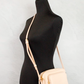 Small Branded Peach Pink Grainy Leather Camera Crossbody Bag