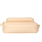 Small Branded Peach Pink Grainy Leather Camera Crossbody Bag