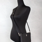 Peyton Monogram Black Leather Pouch Crossbody Bag Purse