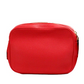 Small Branded Bright Red Grainy Leather Camera Crossbody Bag