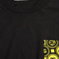 Schwarzes Baumwoll-T-Shirt mit Rundhalsausschnitt und bedruckter Tasche