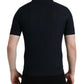 Dunkelblaues Polo-T-Shirt mit Kragen und kurzen Ärmeln