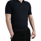 Dunkelblaues Polo-T-Shirt mit Kragen und kurzen Ärmeln