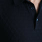 Dunkelblaues Polo-T-Shirt mit Kragen und kurzen Ärmeln