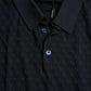Dunkelblaues Polo-T-Shirt mit Kragen und kurzen Ärmeln