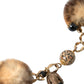 Gold Brass Leopard Fur Pearl Collier Chain Belt