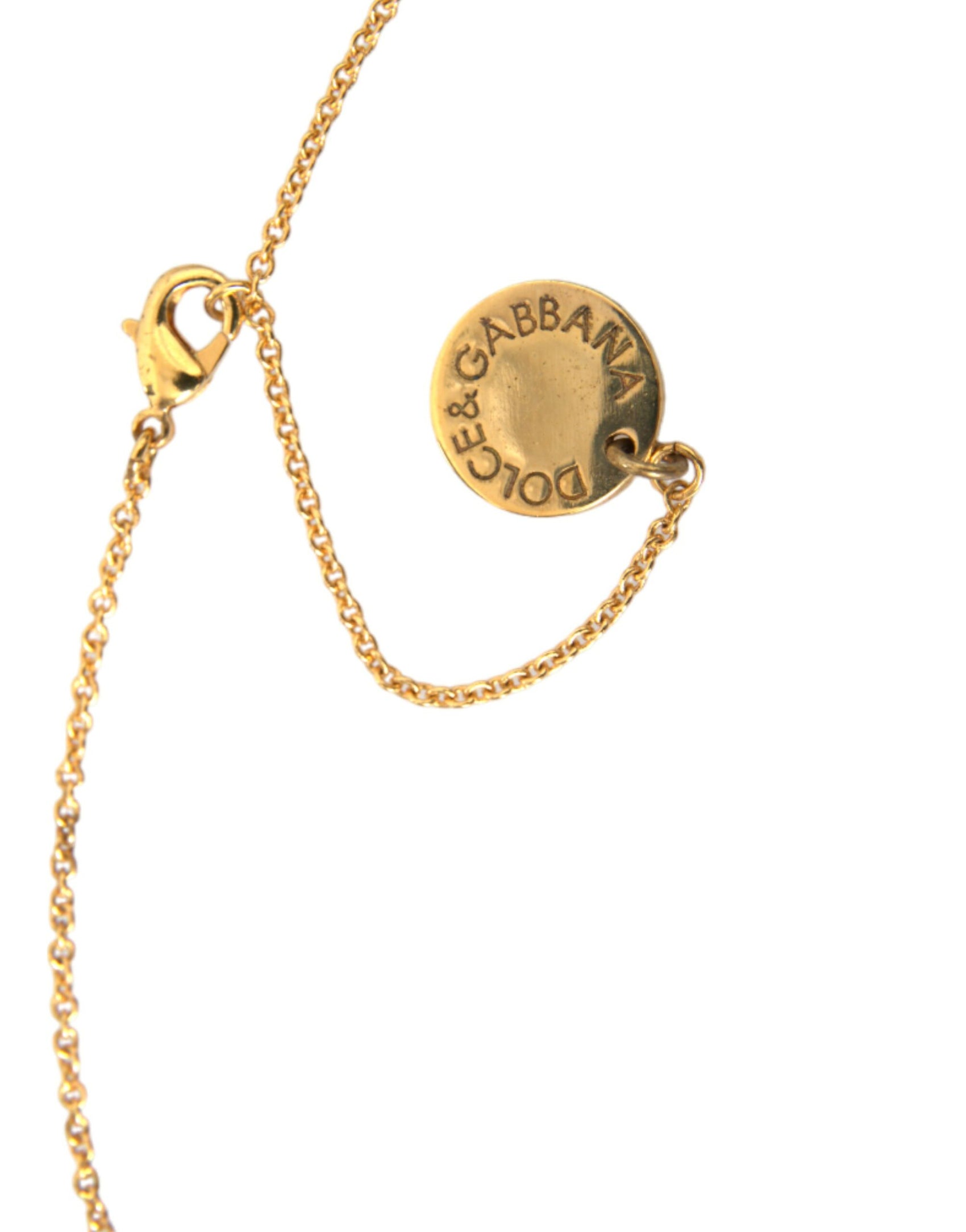 Collana con ciondolo a forma di cuore con catena in ottone dorato e cane