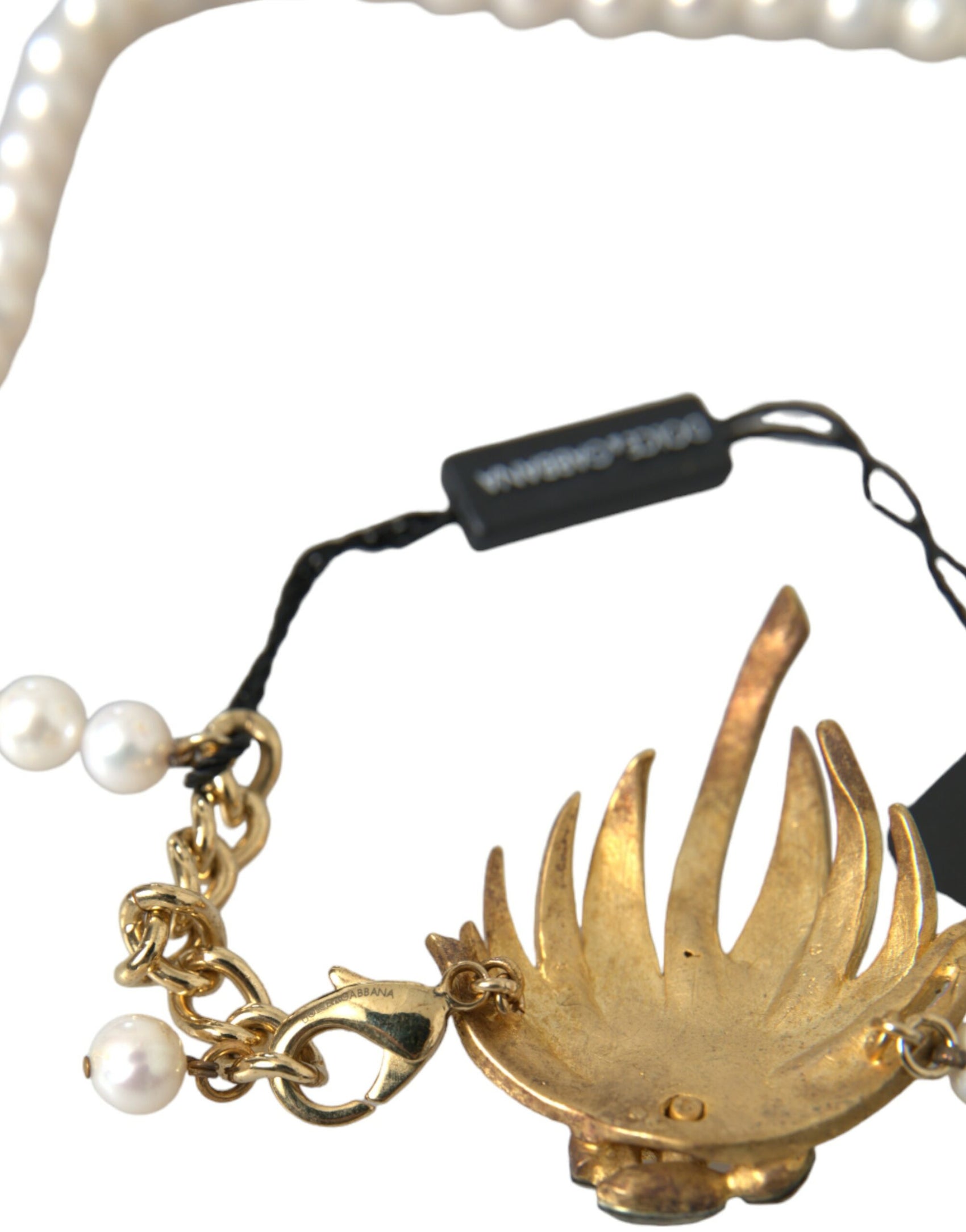 Collana con ciondolo a forma di albero di perle di cristallo in ottone dorato