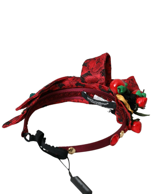 Red Cherry Sicily Verziertes Damen Haarband Diadem