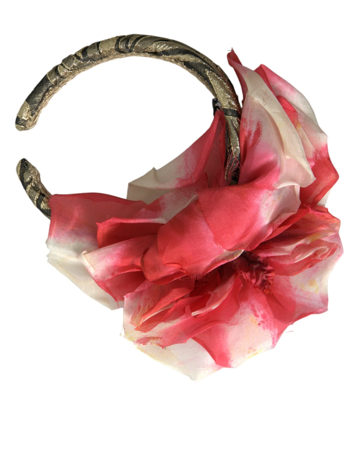 Mehrfarbiges Seiden-Stirnband mit Blumenapplikationen für Damen, Diadem