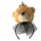 Brauner Teddybär mit goldener Kristallkrone, Haarband und Diadem