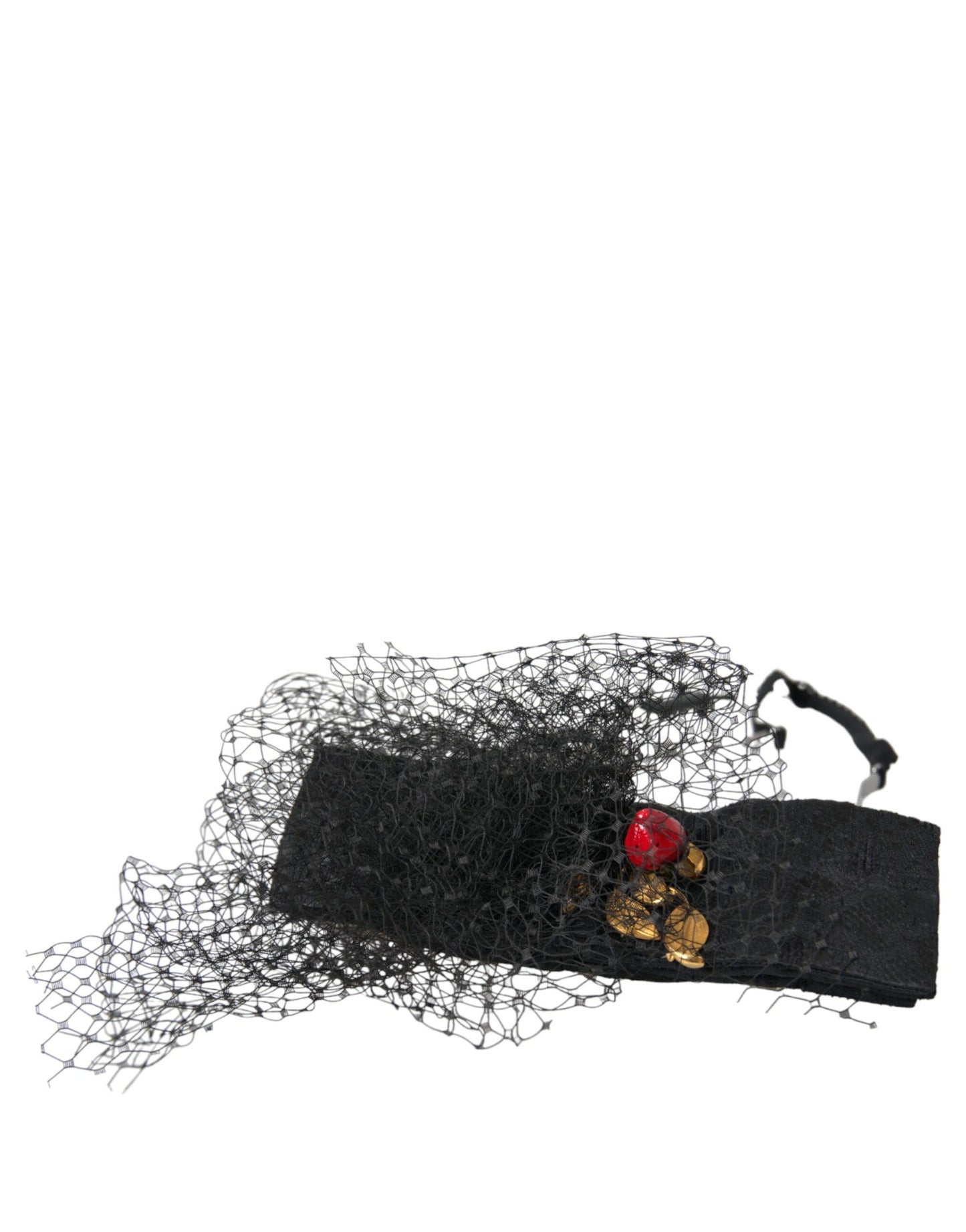 Schwarzes Erdbeer-Sizilien-Kristall-Mesh-Netz-Stirnband-Diadem