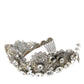 Diadema con corona di cristallo STRASS in ottone argentato e LED