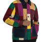 Multicolor Patchwork Cotton Collared Jacket