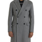 Gray Double Trench Coat Cashmere Jacket