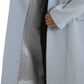 Blue Double Breasted Long Trench Coat Jacket