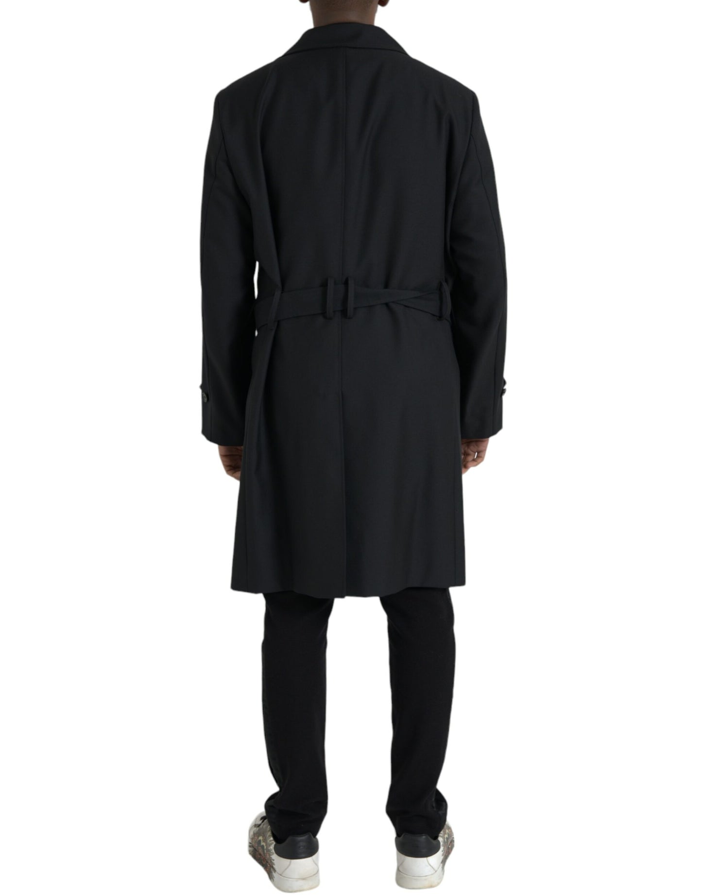 Black Double Breasted Trench Coat Jacket