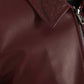 Maroon Exotic Leather Zip Biker Coat Jacket