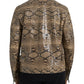 Beige Exotic Leather Biker Blouson Jacket