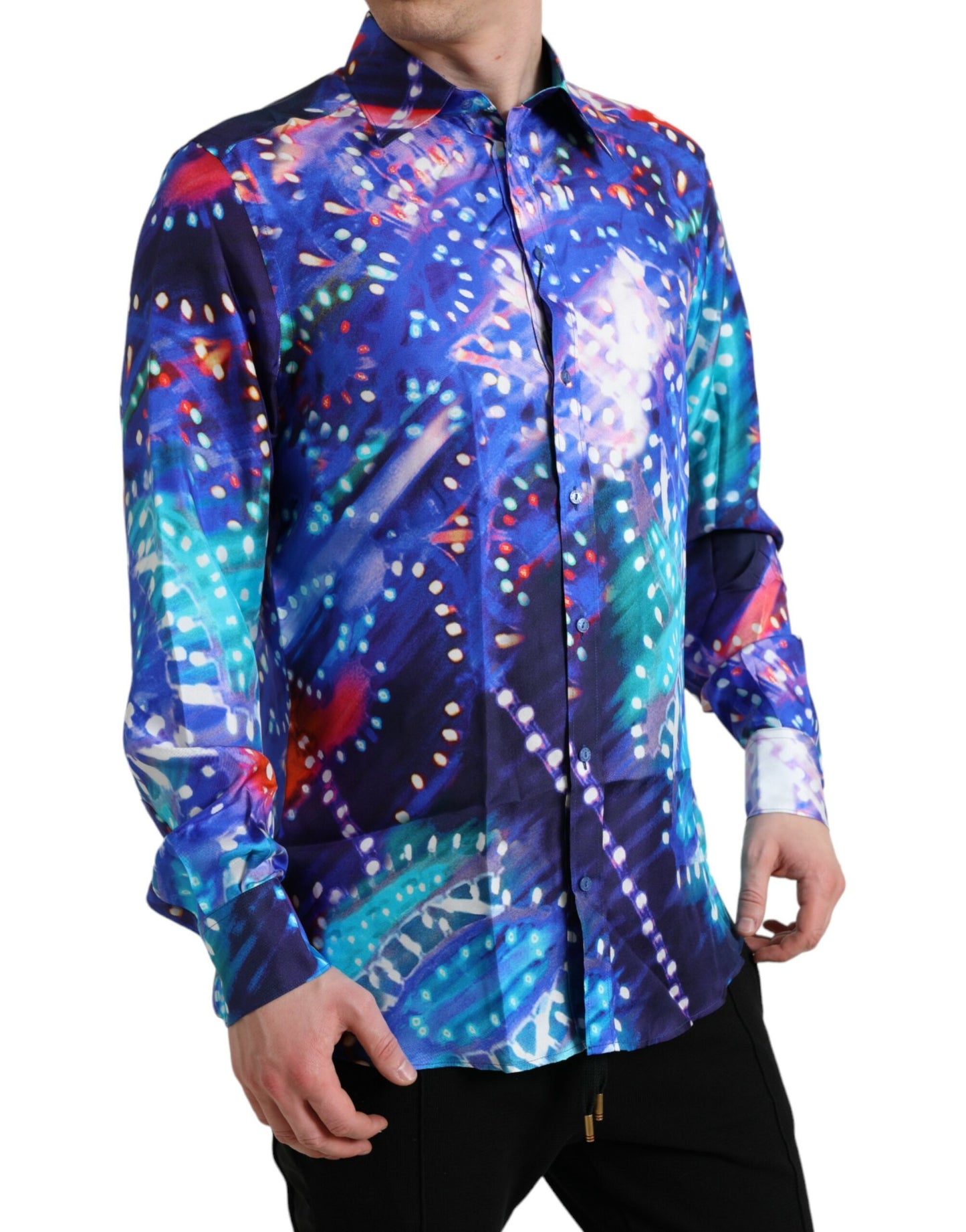 Violettes Luminarie Slim MARTINI Seidenhemd