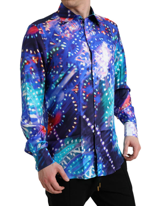 Violettes Luminarie Slim MARTINI Seidenhemd