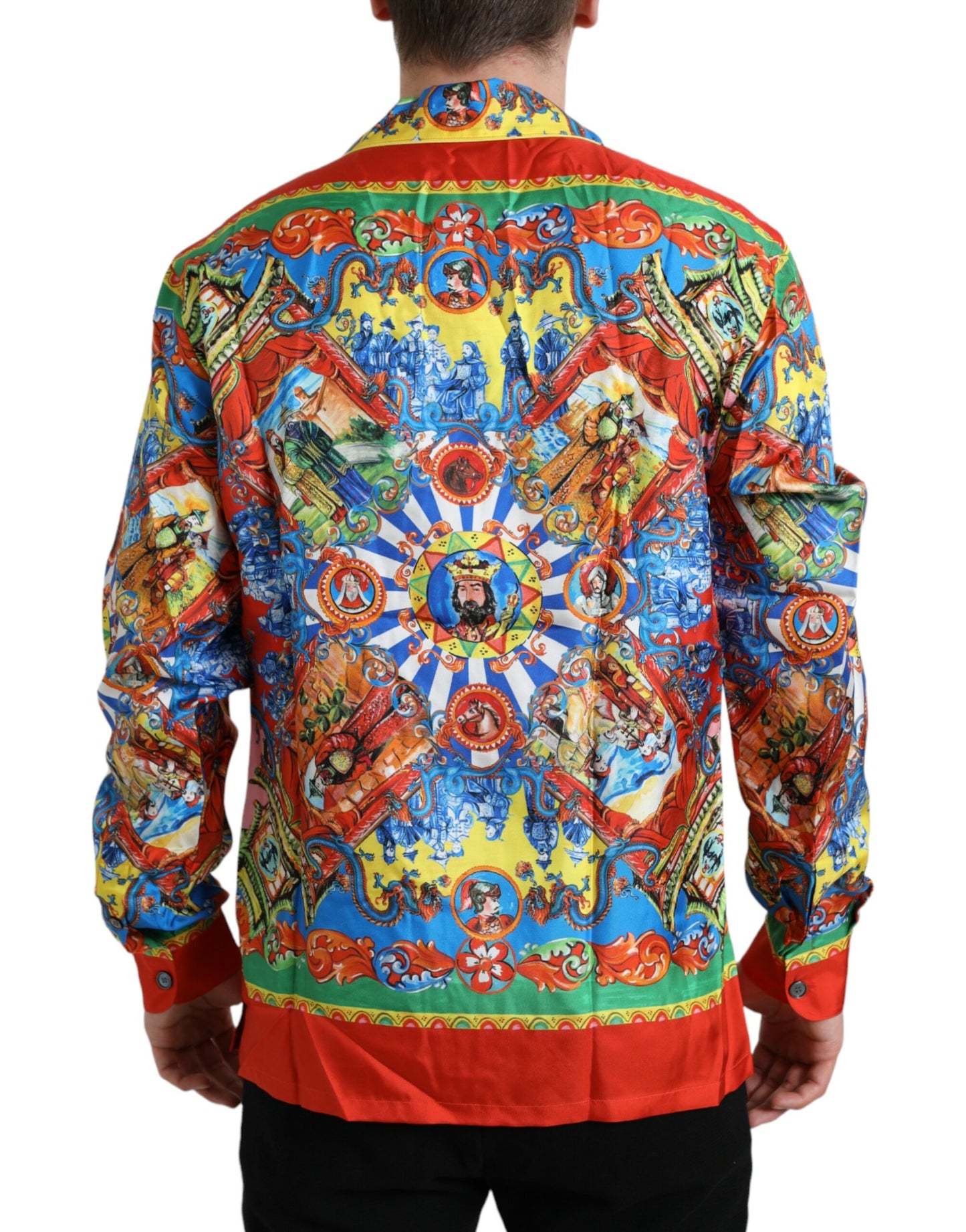 Mehrfarbig gemustertes Button-Down-Freizeithemd