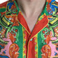 Mehrfarbig gemustertes Button-Down-Freizeithemd