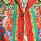 Mehrfarbig gemustertes Button-Down-Freizeithemd