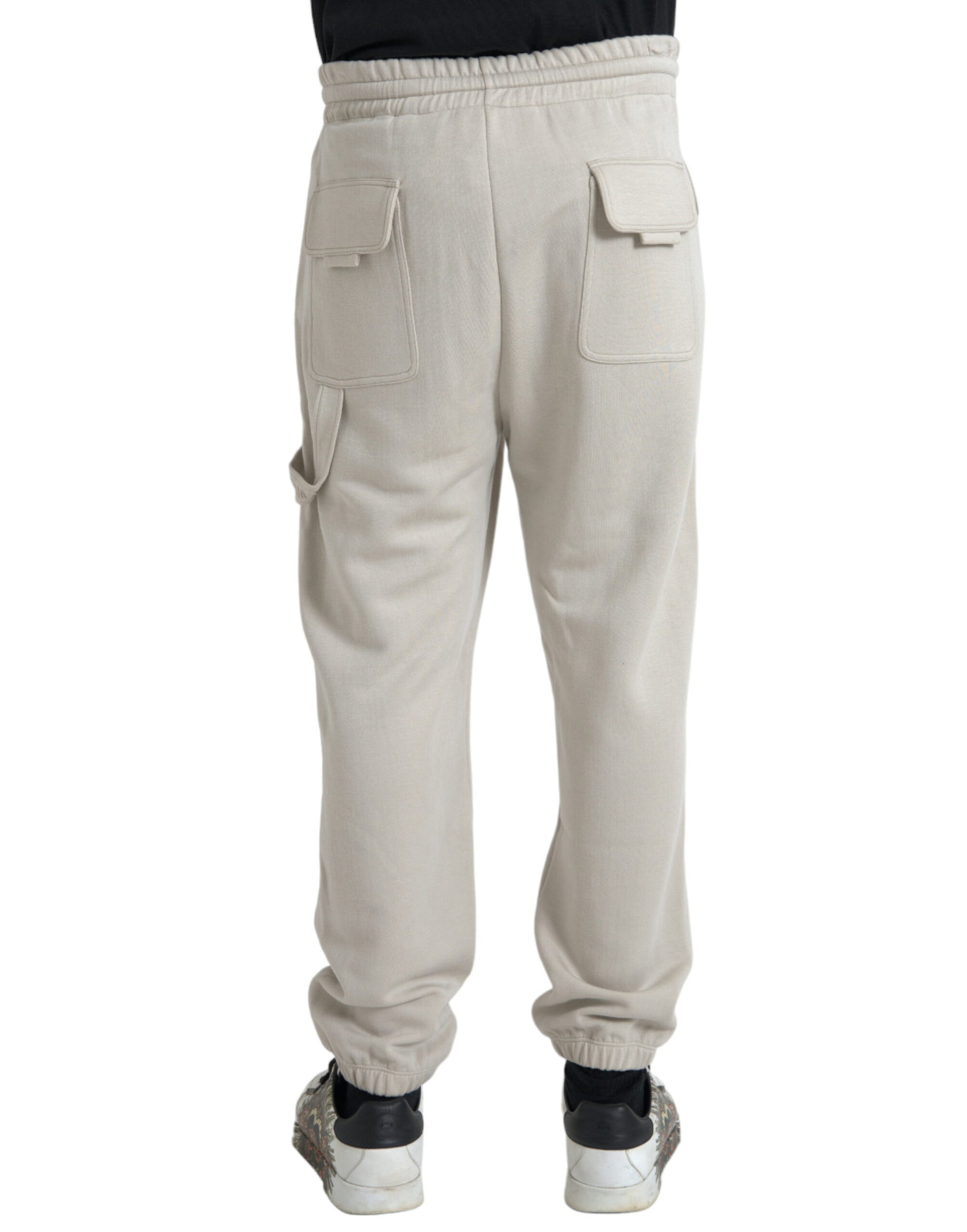 Off White Viskose Cargo Jogger Jogginghose Hose