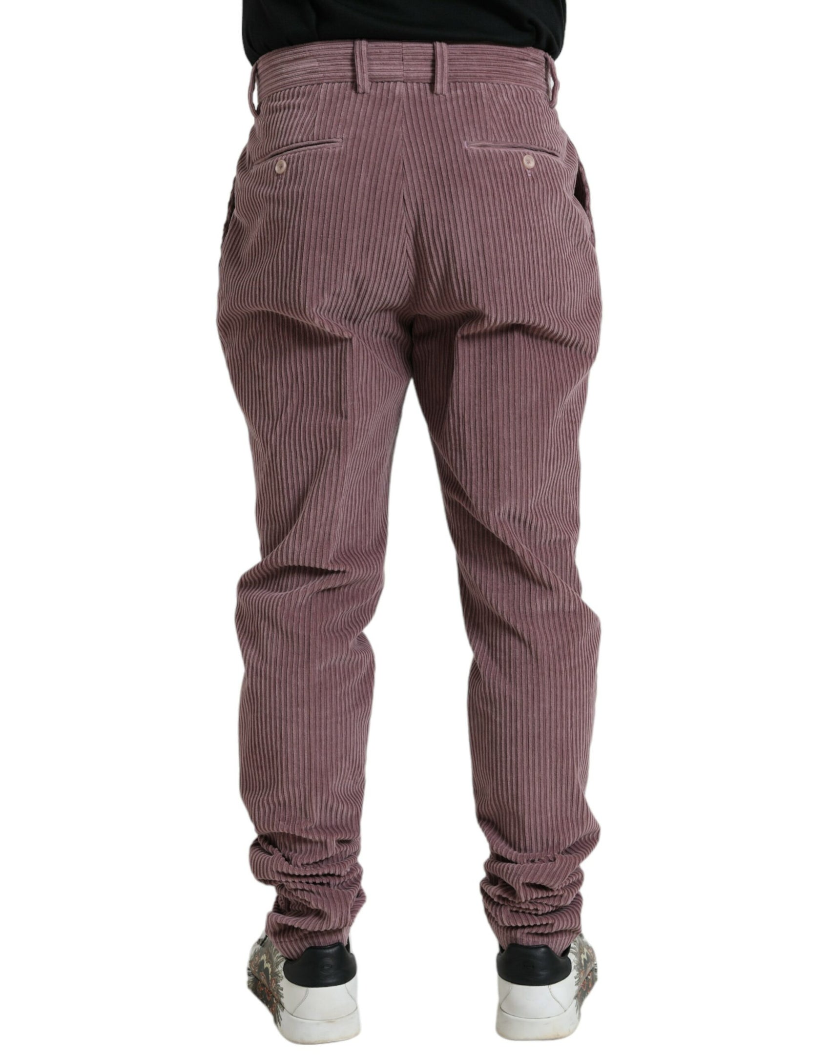 Lilafarbene Skinny-Hose aus Cord und Baumwollstretch