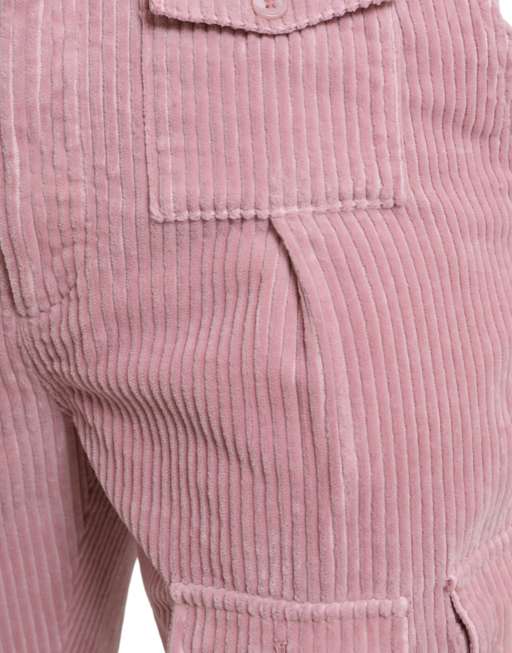 Rosa Skinny Cargo-Jeans aus Cord-Baumwolle mit Stretch
