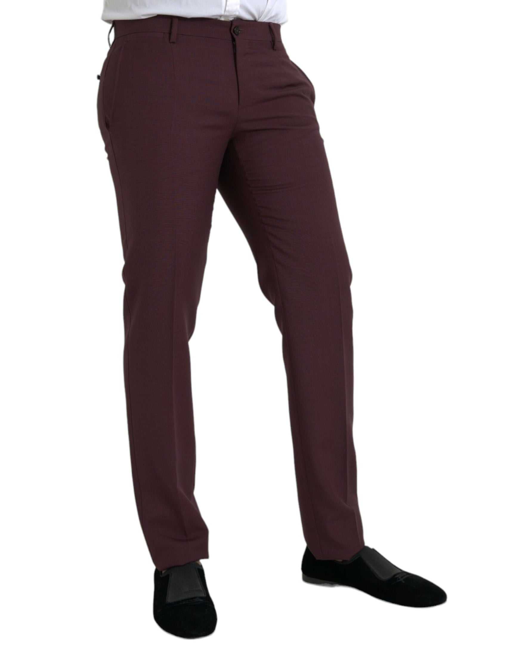 Kastanienbraune Anzughose aus Wolle für Herren in Slim Fit