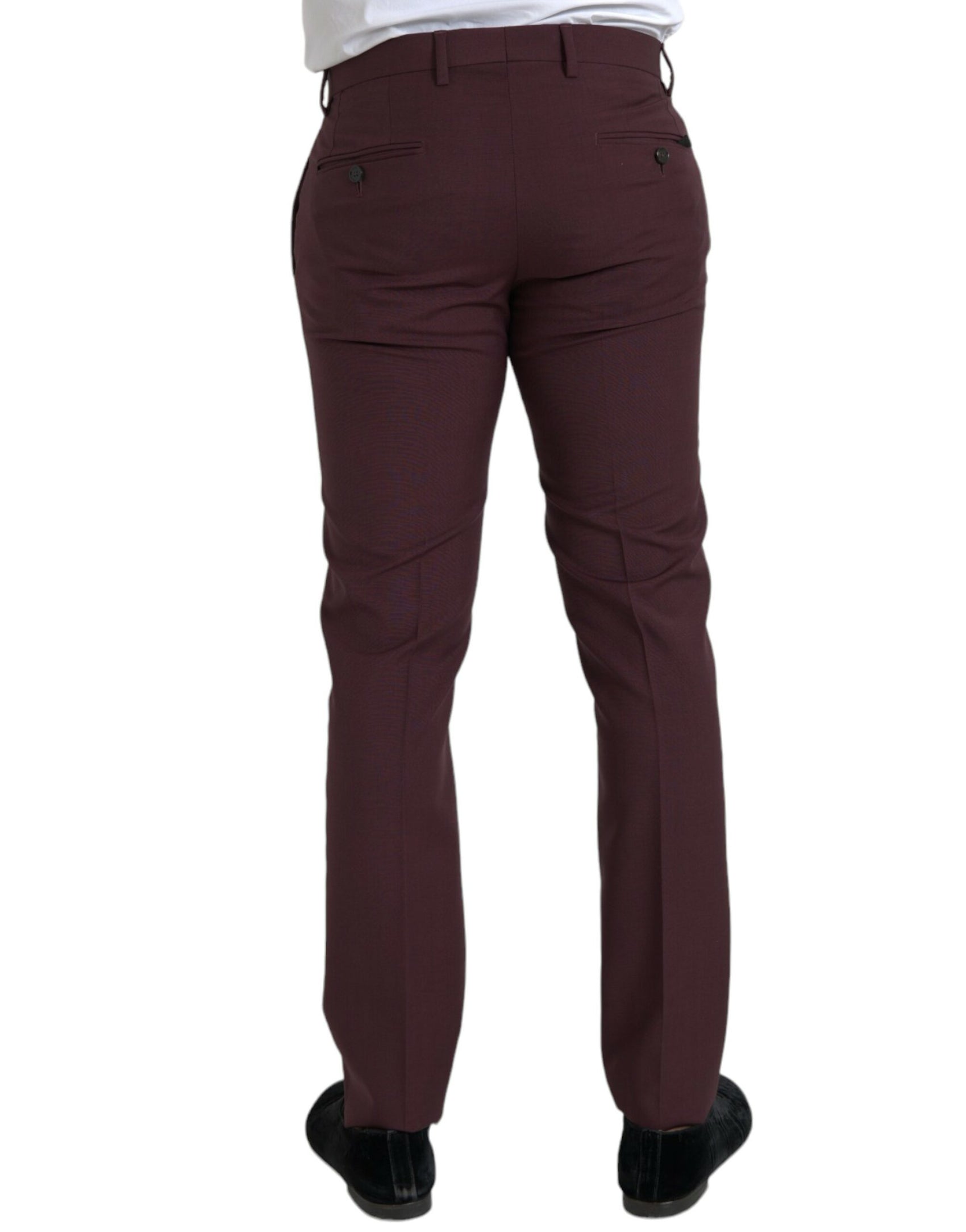 Kastanienbraune Anzughose aus Wolle für Herren in Slim Fit
